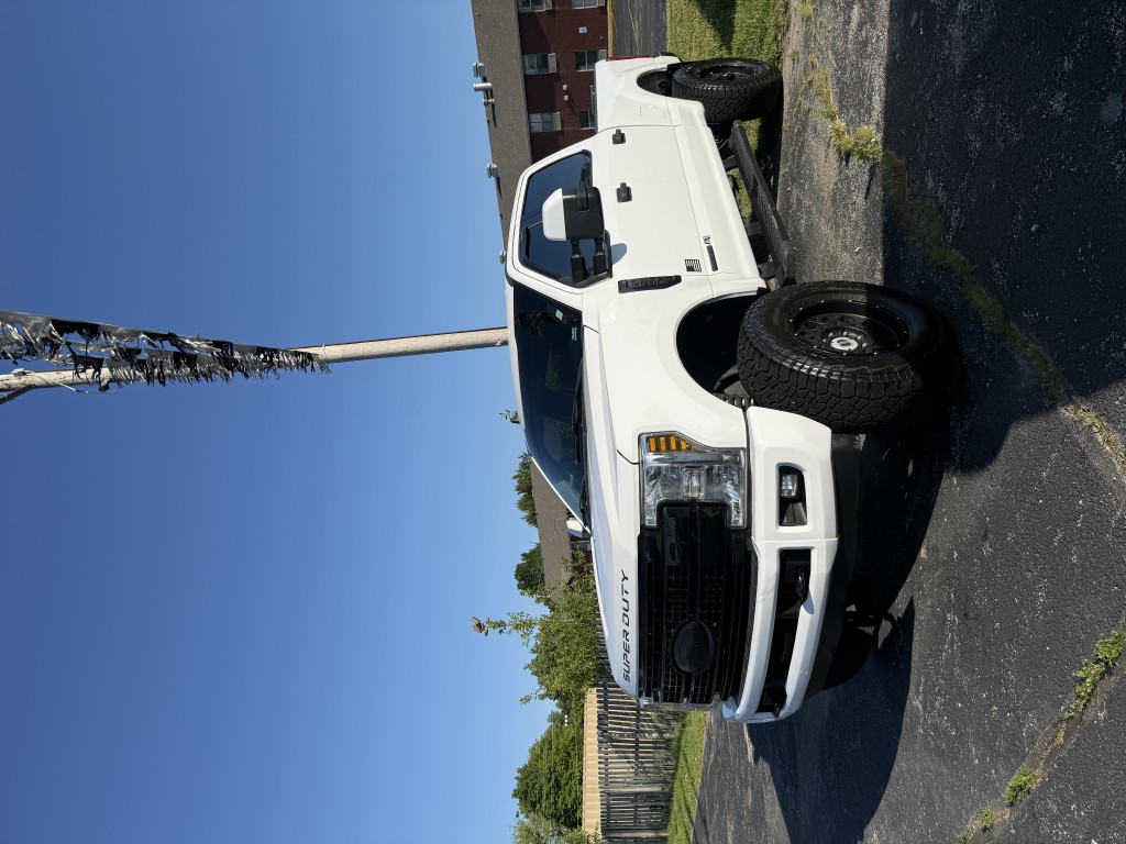 White truck exterior detail